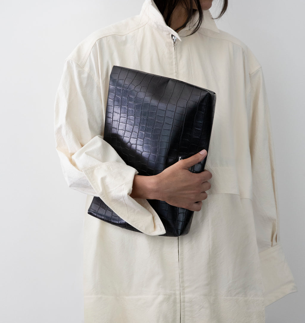 Green Matte Croco Pouch
