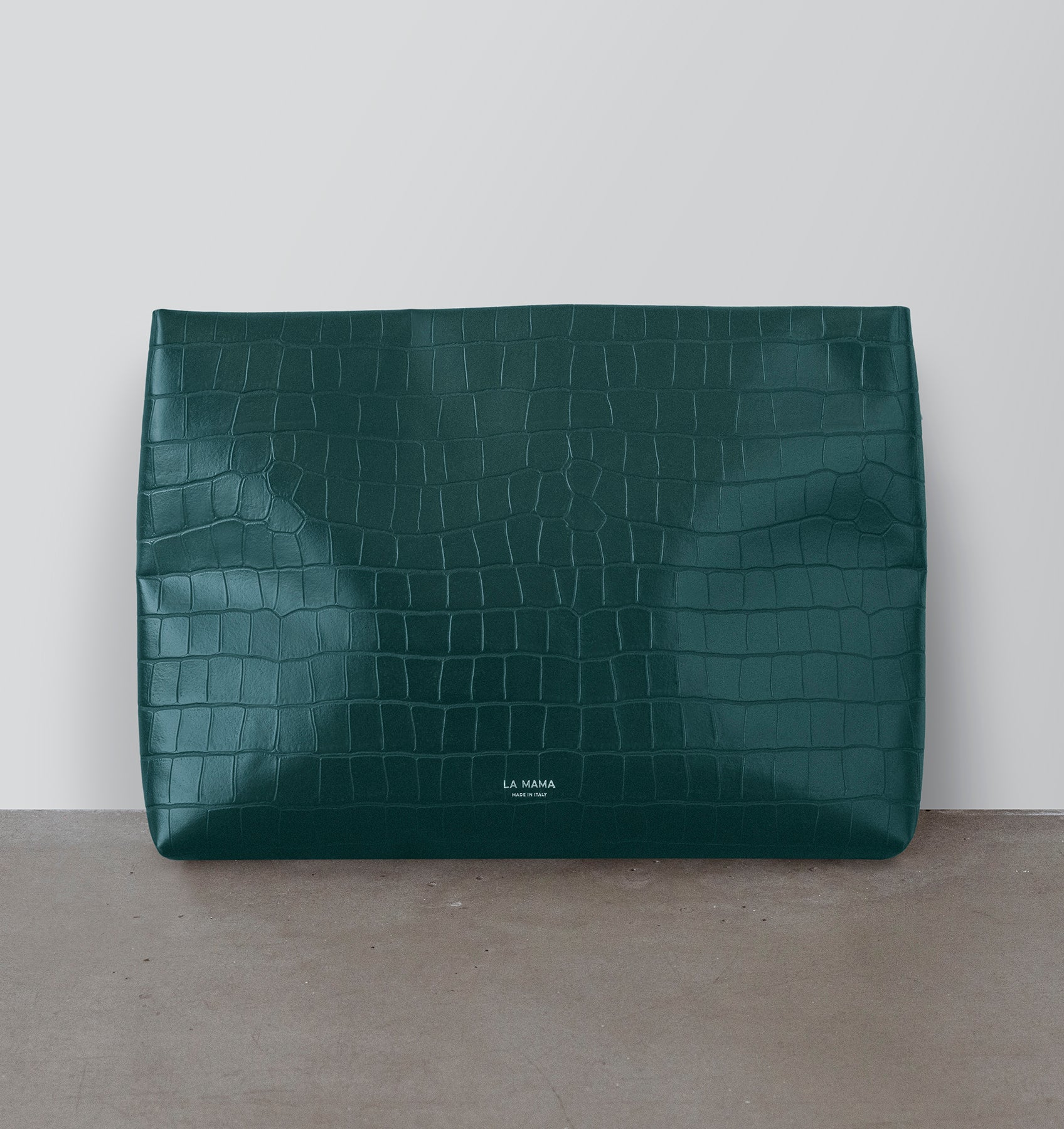 Green Matte Croco Pouch