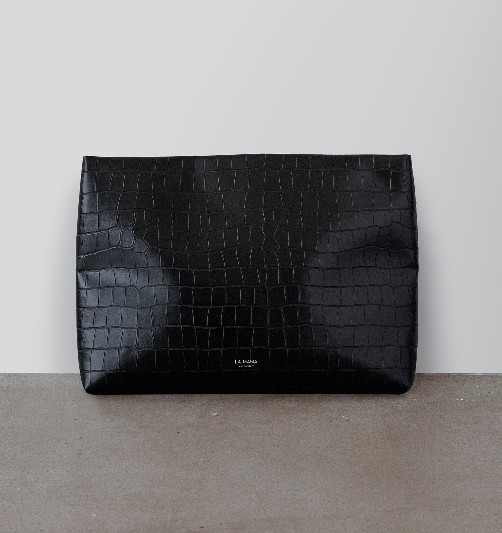 Black Matte Croco Pouch