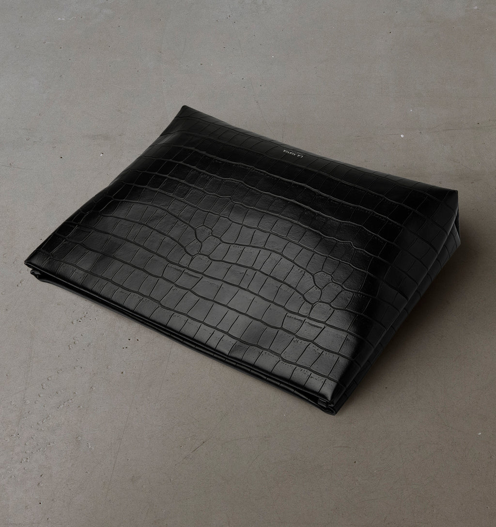 Green Matte Croco Pouch