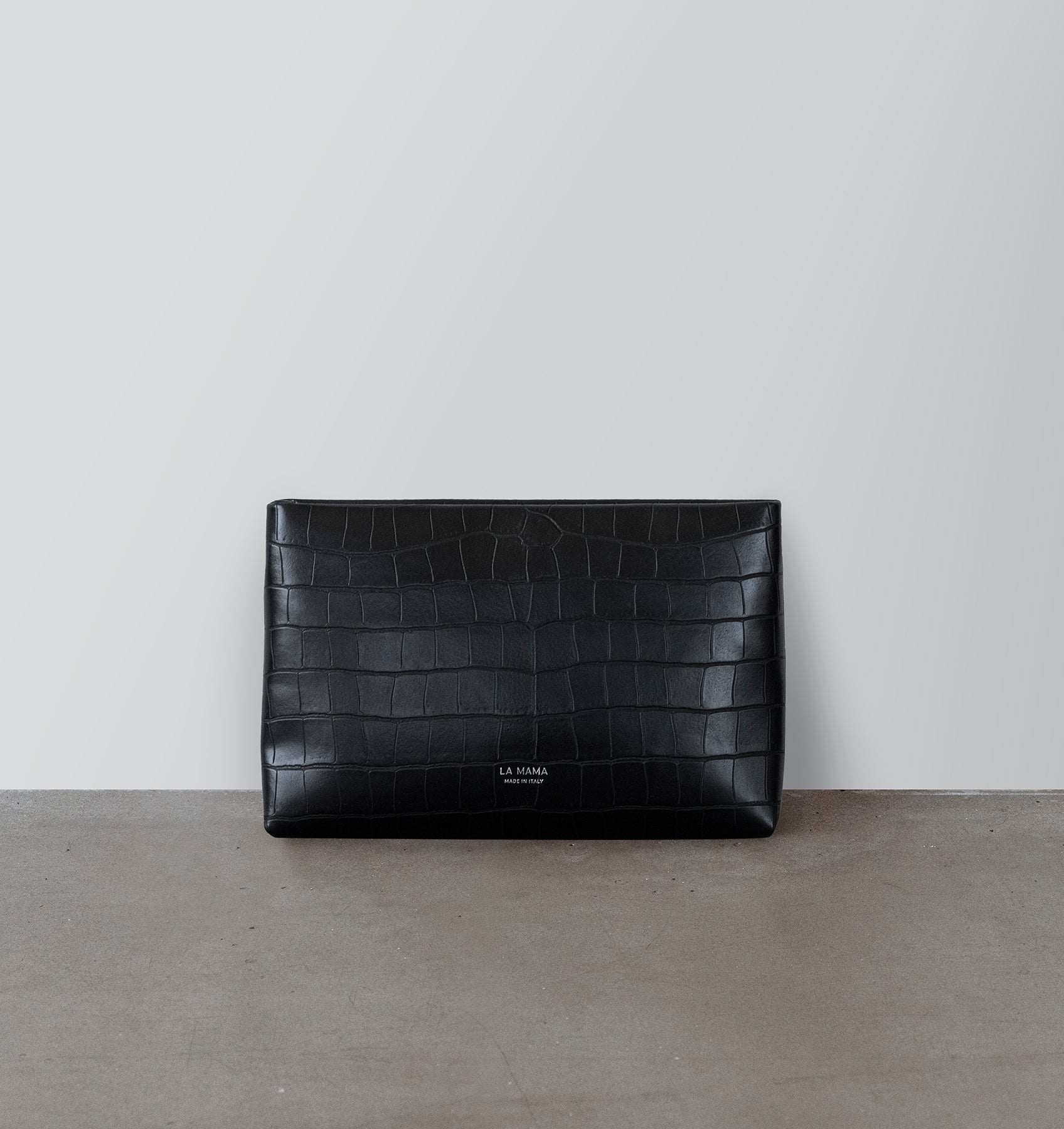 Black Matte Croco Pouch