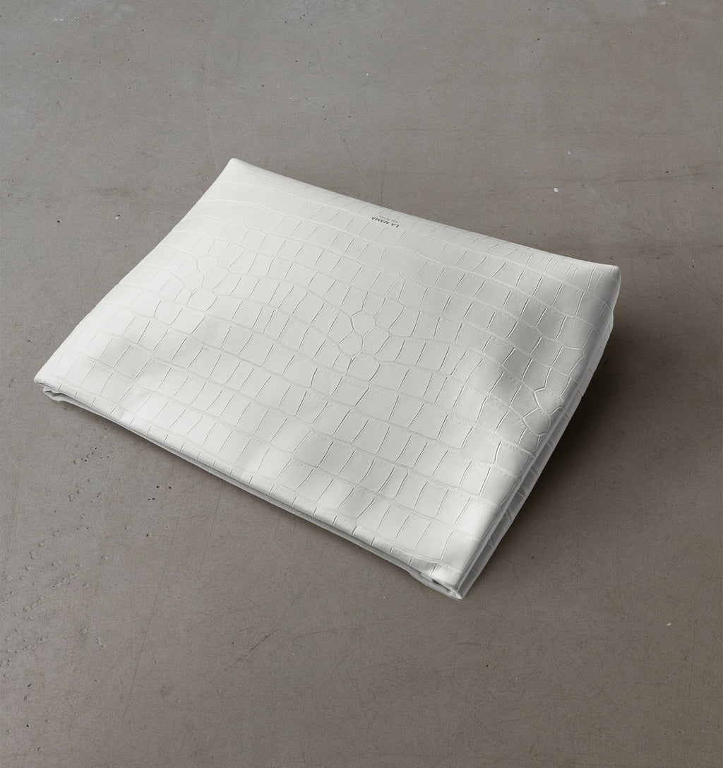 White Matte Croco Pouch