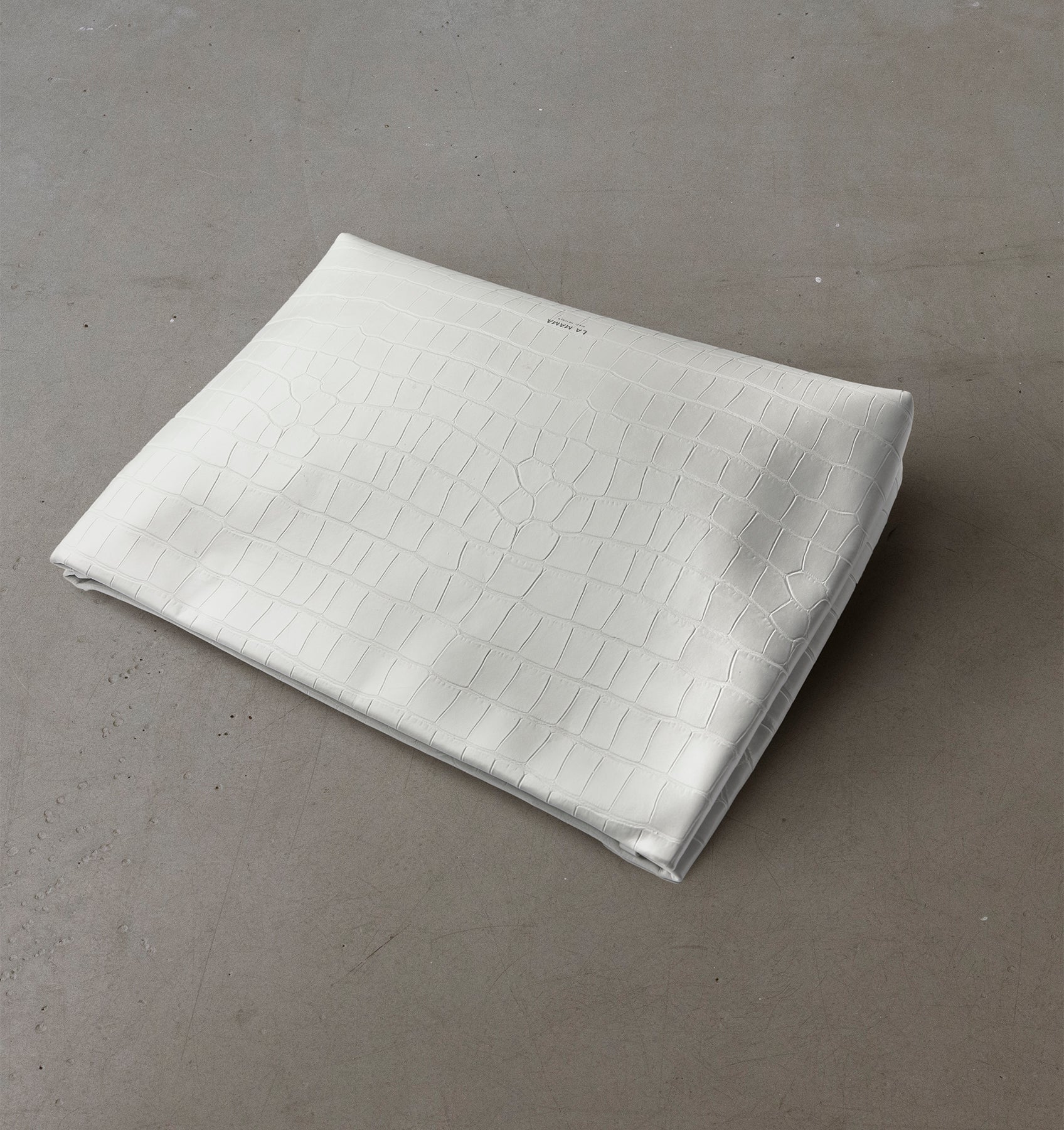 White Matte Croco Pouch