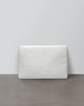 White Chalk Croc-Embossed Pouch