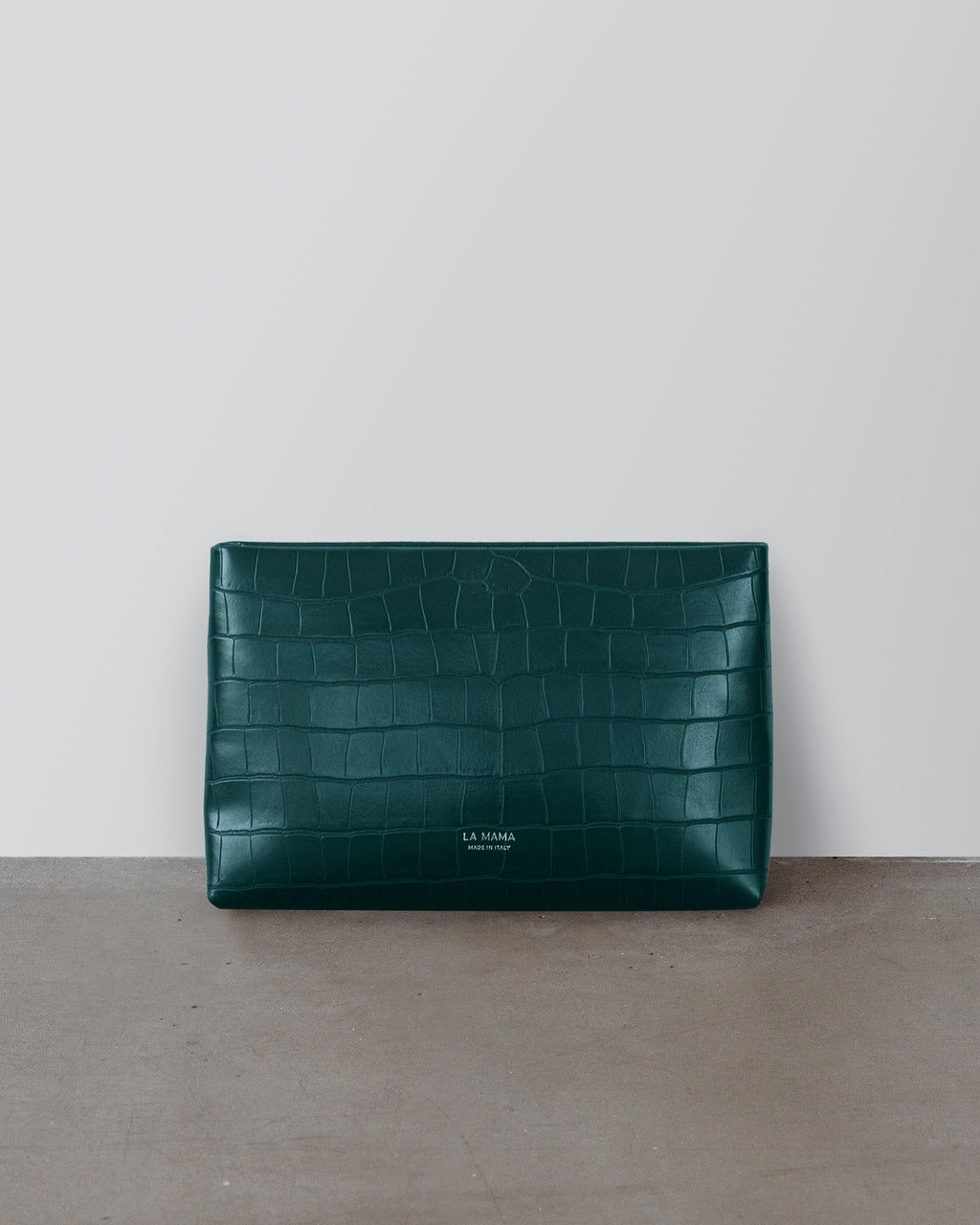 Green Matte Croco Pouch
