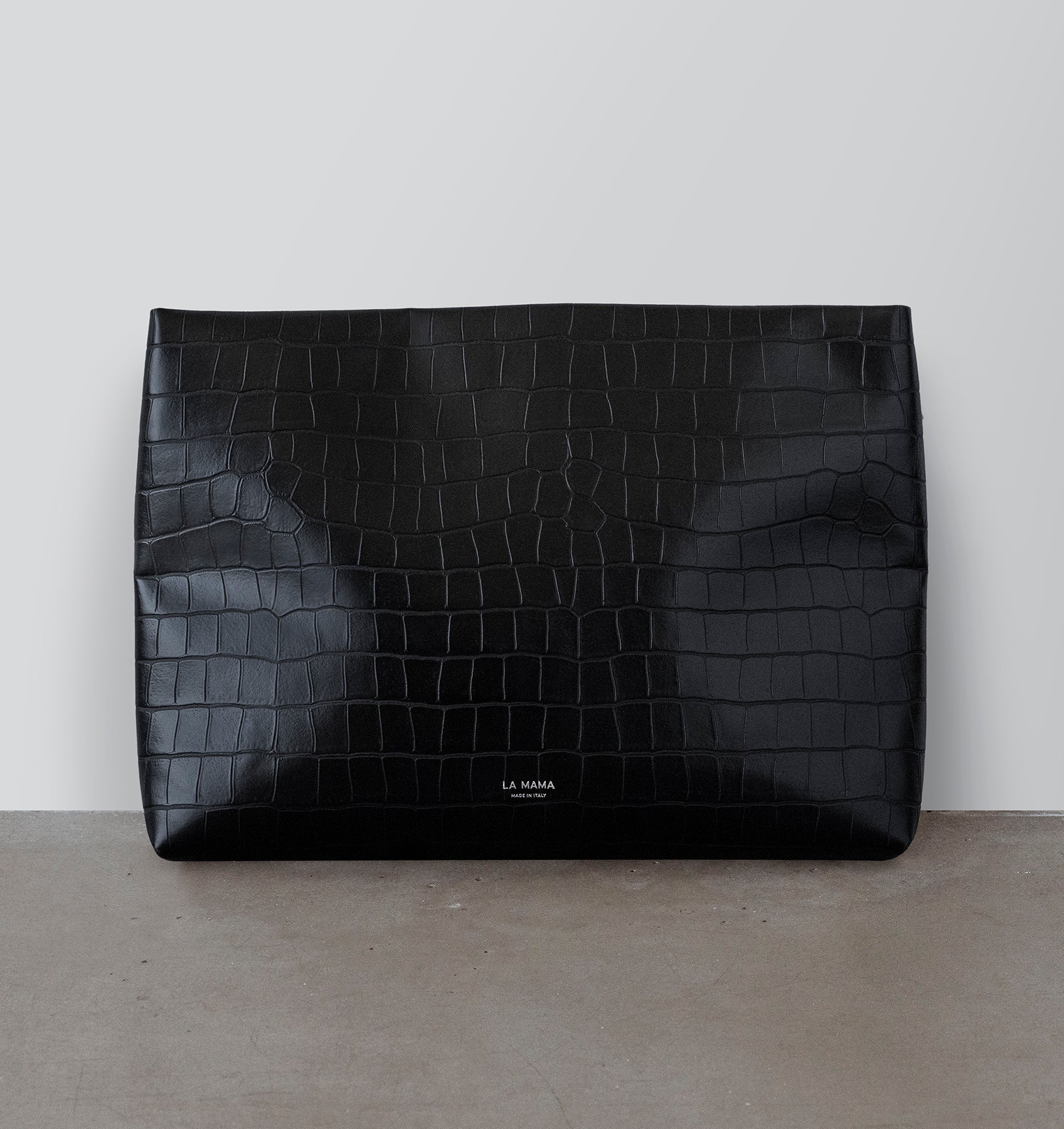 Black Matte Croco Pouch