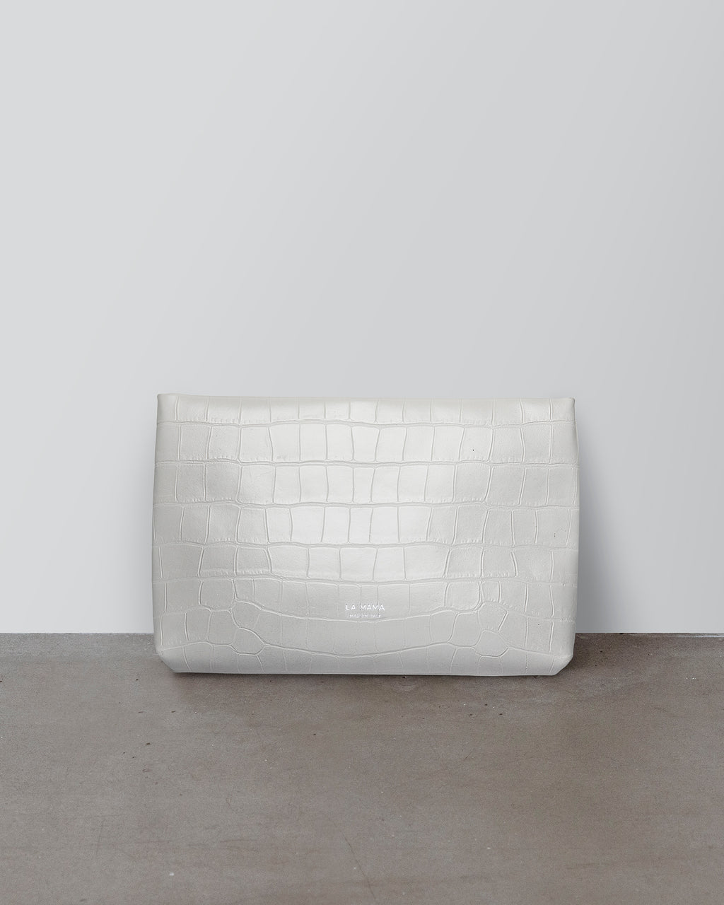 White Matte Croco Pouch